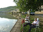 Relaxing by the river at the Wurzburg Campground