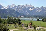 Campervan Oktoberfest Munich Brunnen Campground near Fusse, with the Alps in the Background